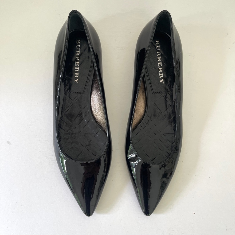 Burberry black patent leather flats, Womens size IT 39 / US 9